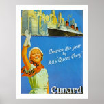 Amerika dit Jaar door RMS Queen Mary Print