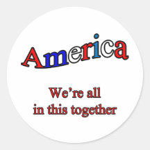 Amerika zijn wij allen samen in dit ronde sticker