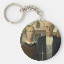 Amerikaanse Gotisch van Grant Wood Sleutelhangers