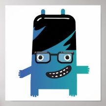 ami idiot de monstre de geek posters