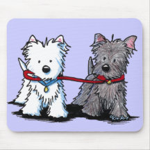 Amis de marche de KiniArt Terrier Tapis De Souris