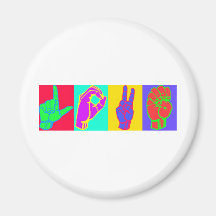 AMOUR Andy Warhol de langue des signes Magnets Pour Réfrigérateur