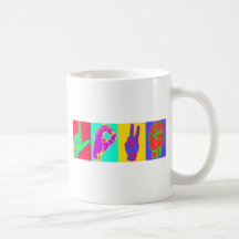 AMOUR Andy Warhol de langue des signes Tasse À Café