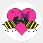 Amour d'abeille autocollants