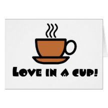 Amour dans une tasse cartes