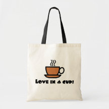 Amour dans une tasse sac fourre-tout