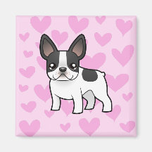 Amour de bouledogue français aimant pour réfrigérateur