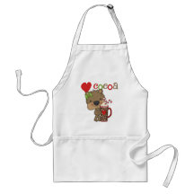 Amour de cacao d'ours de fille tabliers