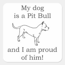 Amour de chien de pitbull autocollants carrés