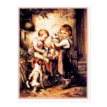 amour de chiot 21a carte postale