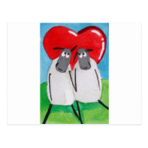 AMOUR DE COEUR DE MOUTONS CARTES POSTALES