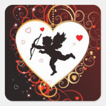 Amour de cupidon  - stickers carrés