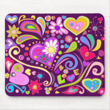 amour de griffonnage tapis de souris