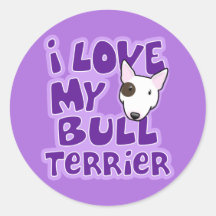 Amour de Kawaii I mon bull-terrier Autocollants
