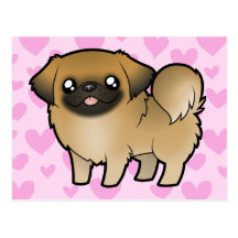 Amour de Pekingese (chiot coupé) Cartes Postales