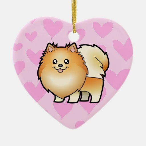Amour de Pomeranian (ajoutez votre propre message) Décorations De Noël