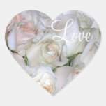 Amour de roses blancs de rougissement "! Fleurs !" Autocollants