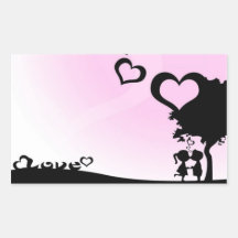 Amour d'enfants  - autocollant rectangulaire