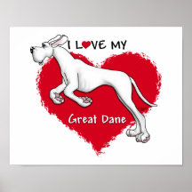 Amour great dane blanc UC Posters