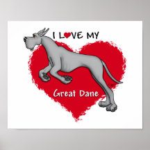Amour great dane noir poster