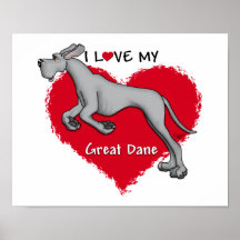 Amour great dane noir UC Posters