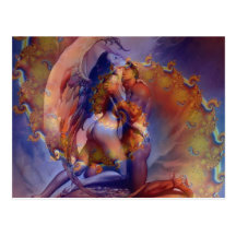 Amour jumel de flamme carte postale