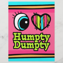 Amour lumineux Humpty Dumpty du coeur I d'oeil Prospectus Personnalisés