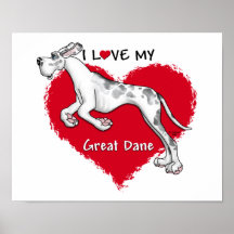 Amour Merlequin great dane UC Affiche