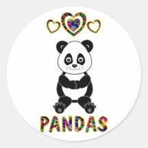 Amour pour des pandas autocollants