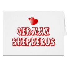 Amour pour les bergers allemands carte de vœux