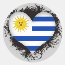 Amour Uruguay du cru I Autocollants Ronds