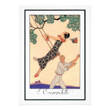 Amour vintage Romance, oscillation Barbier d'Escar Invitations Personnalisées