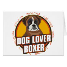 Amoureux des chiens de boxeur carte de vœux