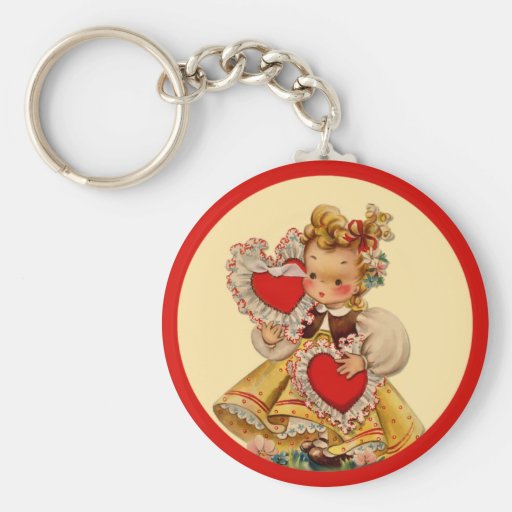 Amoureux vintage de coeurs porte-clés