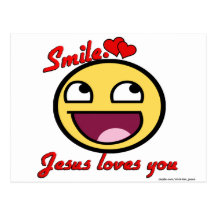 AMOURS DE JÉSUS DE SOURIRE VOUS CARTE POSTALE