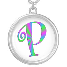 Amusement de la lettre P de monogramme Pendentif