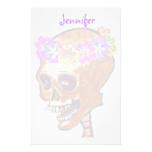 Amusement et papeterie colorée de crâne papier à lettre personnalisé
