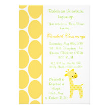amusement jaune doux mignon d'invitation de baby s