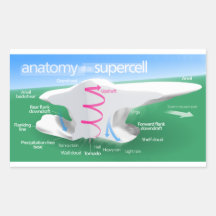 Anatomie d'un diagramme de tempête de Supercell Sticker En Rectangle