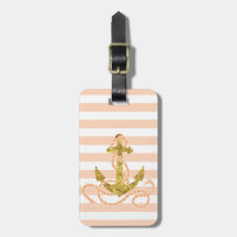Ancre Girly de scintillement Étiquettes De Bagage