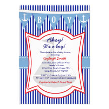 Ancre nautique de navigation d'invitation de baby 