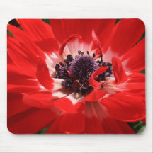 Anémone rouge tapis de souris