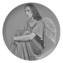 Ange dans la pensée assiette pour soirée