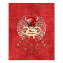 Ange de Joyeux Noël - rouge Tirages Photo