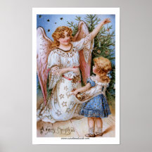 Ange de Noël avec la fille victorienne Posters