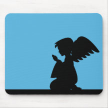Ange de prière bleu Mousepad Tapis De Souris