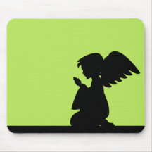 Ange de prière vert Mousepad Tapis De Souris