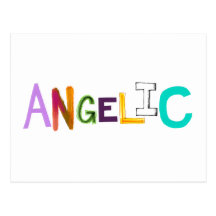 Ange doux d'amusement d'art coloré angélique de mo carte postale