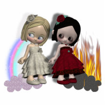 ange et filles de cutie de diable photo sculptures