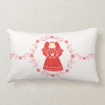 Ange rouge de dentelle oreillers
